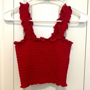 Women’s XS smocked Hollister cropped tank NWOT